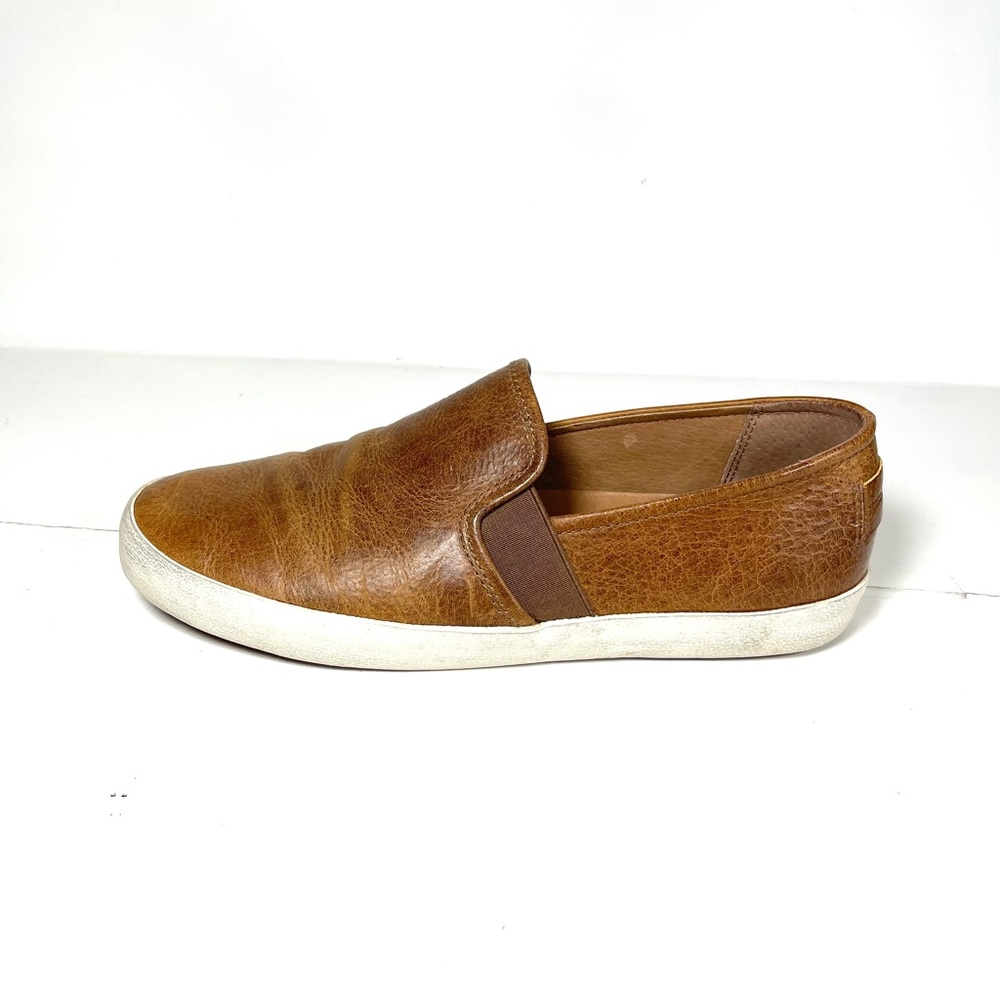 FRYE & Co Slip On Sneakers Womens Size 8.5 M Brown Distressed Leather